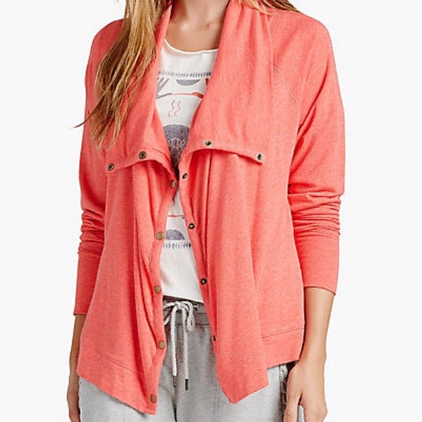 Lucky Lotus, Cowl Neck, Button-Down, Cardigan